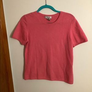 Pink short sleeved sweater